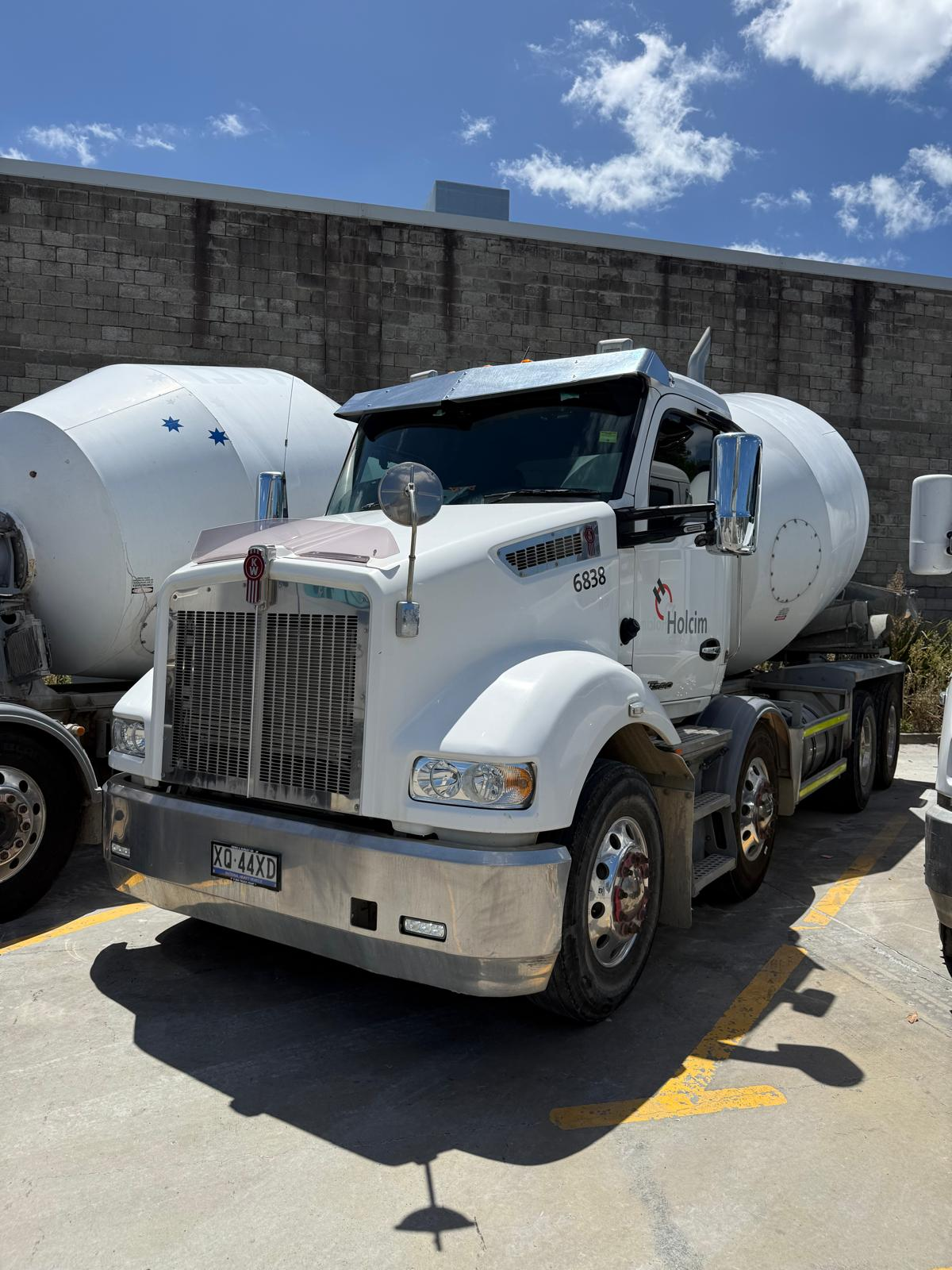 Concrete truck on construction site